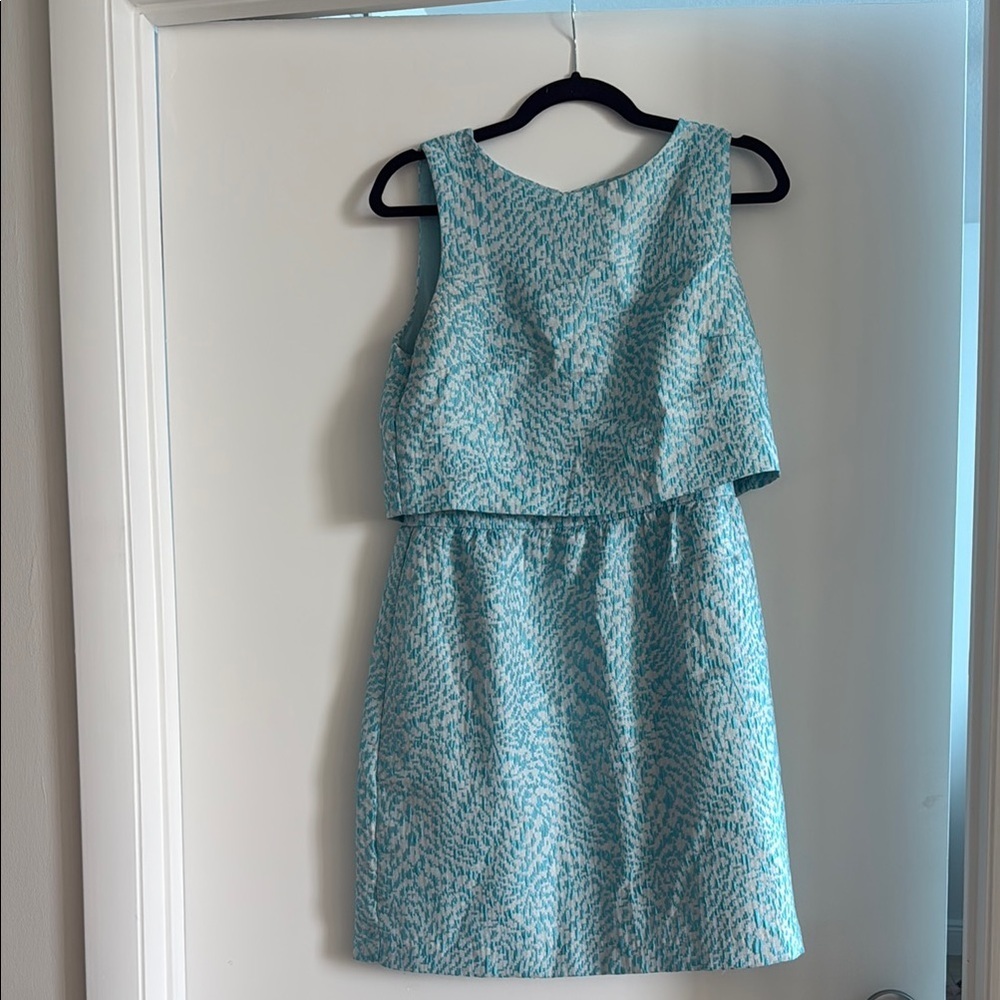 The Limited 8 Blue Patterned Sleeveless Dress